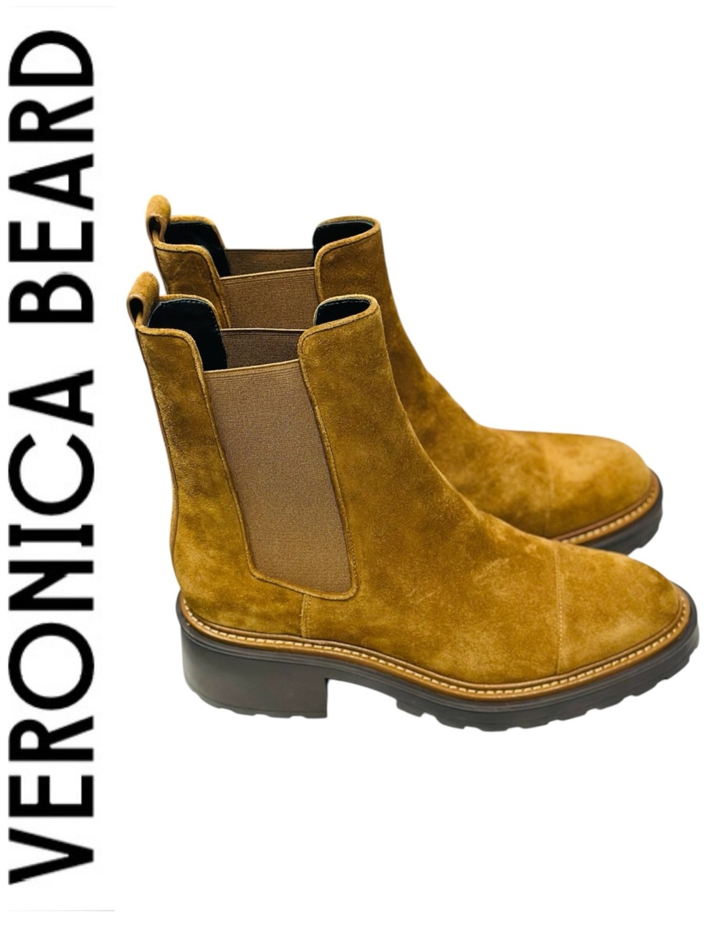 VERONICA BEARD Delilah Chelsea Suede Ankle Boots • Brown Brand New 9
